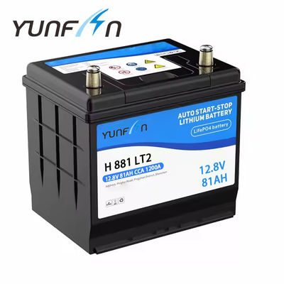 Sistema de arranque e parada Bateria de automóvel de íons de lítio 12,8V 81ah com alta densidade de energia LifePO4