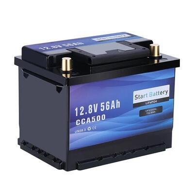 qualidade Bateria de partida LiFePO4 12V 56Ah 500CCA Bluetooth para barco, RV, caminhão, bateria de lítio com BMS inteligente fábrica