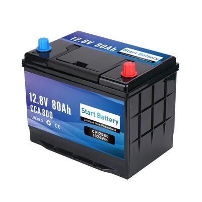 Qualidade 12V 80Ah LiFePO4 Deep Cycle & Start Battery 800CCA Bluetooth - 1024Wh Solar Marine RV Off-Grid Bateria de Lítio com Smart BMS fábrica