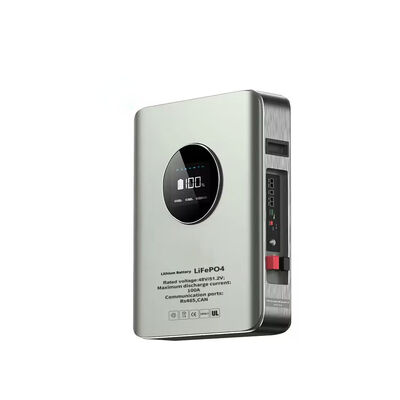 qualidade YF51100 WM Montagem de parede Bateria LiFePO4 Bateria de armazenamento solar de 5,12kWh Bateria com ecrã LCD e BMS inteligente para backup doméstico fora da rede e autoconsumo fábrica