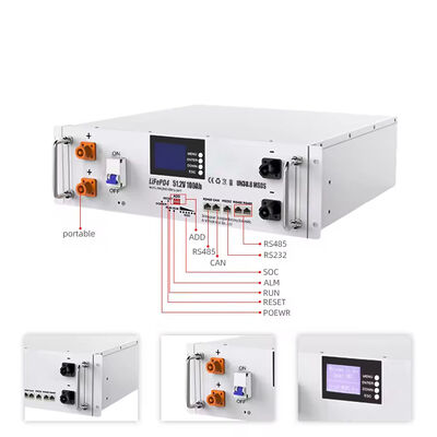 Qualidade Bateria de armazenamento de lítio para montagem em rack de 5,12 kWh de fábrica Yunfan 51,2 V 100Ah 6000 ciclos compatíveis com a maioria dos inversores solares OEM ODM fábrica