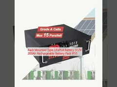 Bateria LiFePo4 montada em rack 51.2V 200Ah Bateria recarregável IP55